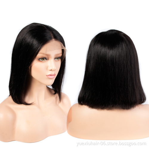 CELIE Hair Short Bob Wig Human Hair Lace Front Bob Wig Straigh Hair 8 inch Black Bob Wig For African American